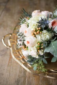 metal and wood wedding details