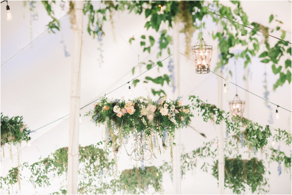 wv wedding video, flower chandelier, wedding florals, md wedding video